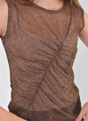 Blusa Tule Estampado Oliva Del Amo  - Foto 2