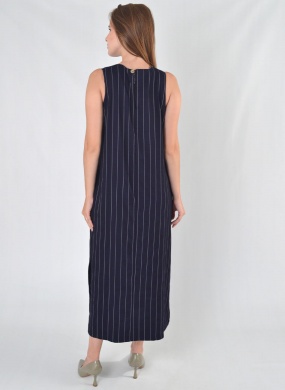 Vestido Risca de Giz Del Amo Marinho  - Foto 3