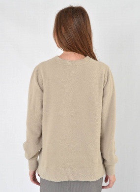 Blusa Bege Alongada em Fio Pluma Exclusivo Biamar - Foto 3