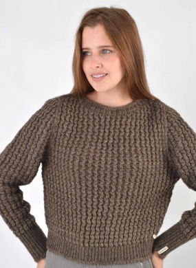 Blusa com Trama Cruzada Biamar Marrom - Foto 1
