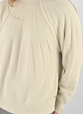 Blusa Marrom Fio Pluma Bege Biamar - Foto 2