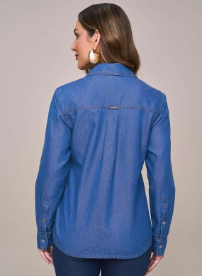 Camisa Jeans Alongada Scalon - Foto 2