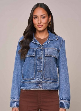 Jaqueta Jeans Cropped Scalon  - Foto 1