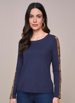 Blusa Marinho com Bordado Scalon - Foto 1