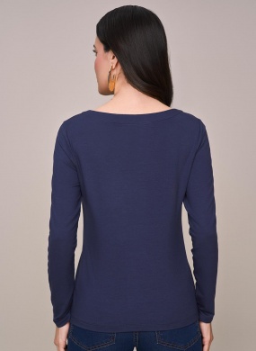 Blusa Marinho com Bordado Scalon - Foto 2
