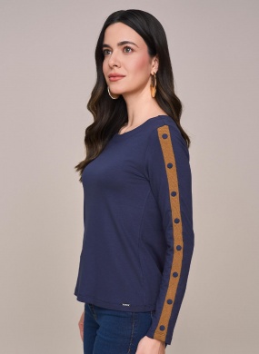 Blusa Marinho com Bordado Scalon - Foto 3