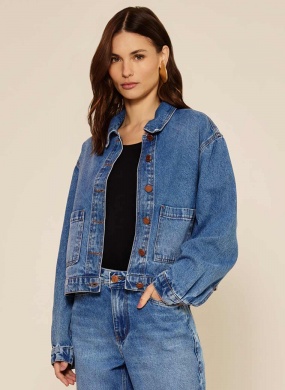 Jaqueta Jeans De Mangas Longas Com Bolsos Lez a Lez - Foto 1