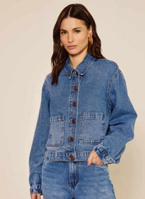 Jaqueta Jeans De Mangas Longas Com Bolsos Lez a Lez - Foto 4