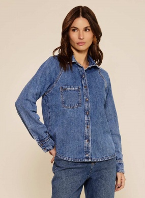 Camisa Jeans De Mangas Longas Com Bolsos Lez a Lez - Foto 1