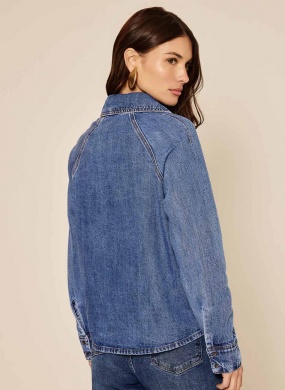Camisa Jeans De Mangas Longas Com Bolsos Lez a Lez - Foto 3