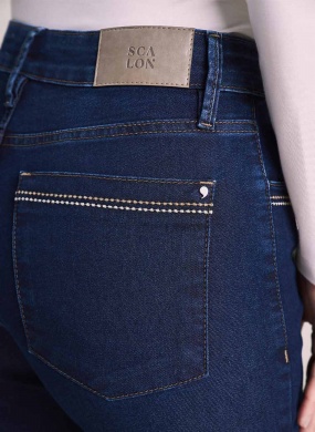 Cal�a Reta Jeans Com Bordados Scalon - Foto 4