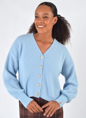 Casaco Azul Eveline Fio Pluma Das Gurias - Foto 1