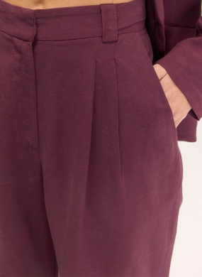 Cal�a Linho Alfaiataria Olhar Roxo Cant�o - Foto 2