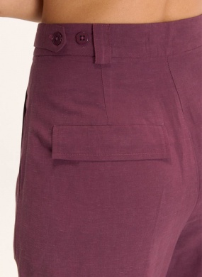 Cal�a Linho Alfaiataria Olhar Roxo Cant�o - Foto 4