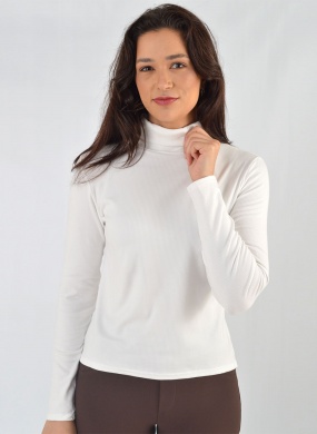 Blusa T�rmica Gola Rol� Branco Susan Zheng  - Foto 1