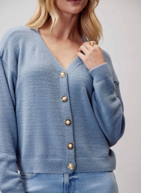 Cardigan Azul Flor de Lis  - Foto 3