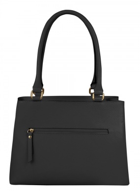 Bolsa Couro Preta Al�a Ombro Linea Bella - Foto 2