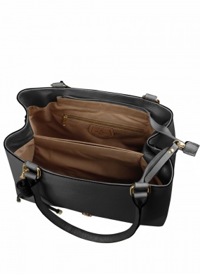 Bolsa Couro Preta Al�a Ombro Linea Bella - Foto 3