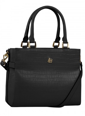Bolsa Grande Couro Preto Texturizado  Linea Bella - Foto 1