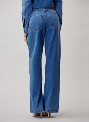 Cal�a Jeans Agata Wide Flor de Lis - Foto 2