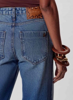 Cal�a Jeans Turmalina Wide Flor de Lis - Foto 3