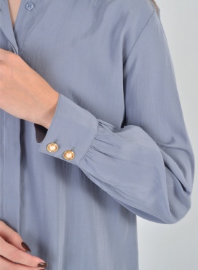 Camisa Azul Alfaiataria Flor de Lis - Foto 2