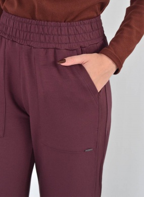 Cal�a Wide Leg Moletom Peluciado Malbec Declari - Foto 2