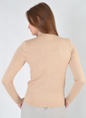 Blusa Fio de Cachemir Pelucia Por Dentro Bege Susan Zheng  - Foto 3