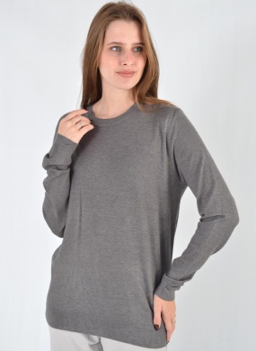 Blusa Fio de Cachemir Plus Alongada Chumbo Suzan Zheng - Foto 1