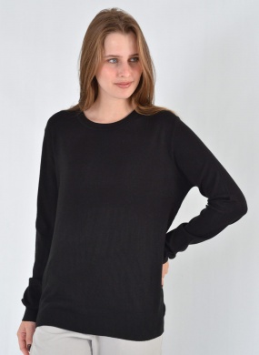 Blusa Fio de Cachemir Plus Alongada Preto Suzan Zheng - Foto 1