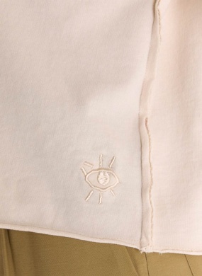 Blusa Moletinho Recortes Creme Cant�o - Foto 4