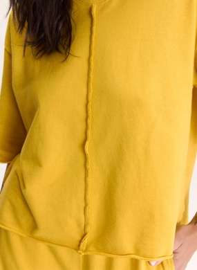 Blusa Moletinho Recortes Mostarda Cant�o - Foto 2