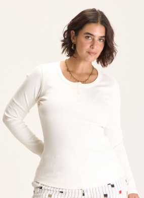 Blusa Ribana Off White Cant�o - Foto 1