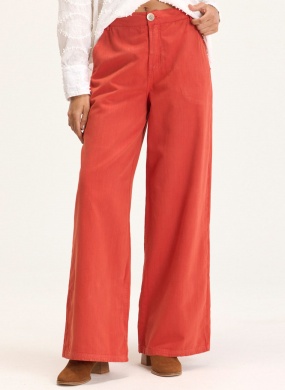 Cal�a Wide Leg Sarja Vermelho Cant�o - Foto 1