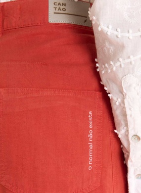 Cal�a Wide Leg Sarja Vermelho Cant�o - Foto 2