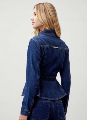 Jaqueta Jeans Trucker Peplum Flor de Lis - Foto 2