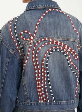 Jaqueta Jeans Bordado Vortex Cant�o  - Foto 5