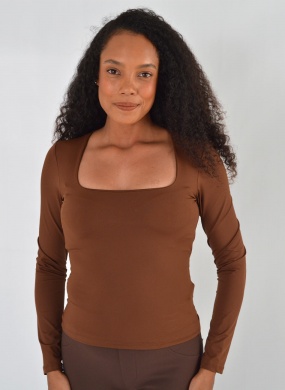 Blusa Justa Marrom Flor de Lis - Foto 1