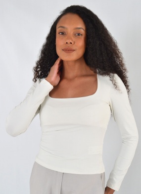 Blusa Justa Off White Flor de Lis - Foto 1