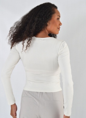 Blusa Justa Off White Flor de Lis - Foto 3