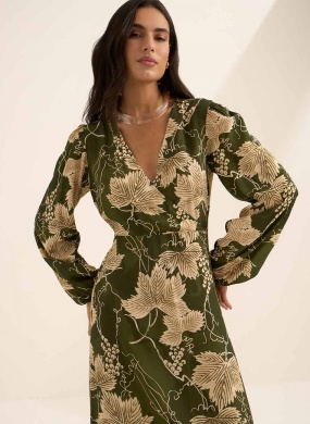 Vestido Ch� Estampado Com Mangas Longas Lez a Lez - Foto 2