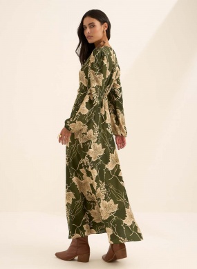 Vestido Ch� Estampado Com Mangas Longas Lez a Lez - Foto 3