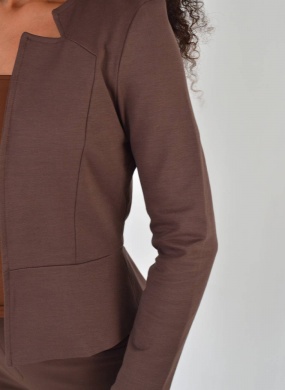 Casaco Marrom Expresso Peplum Donna Ritz - Foto 3