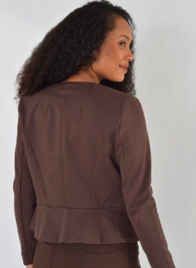 Casaco Marrom Expresso Peplum Donna Ritz - Foto 4