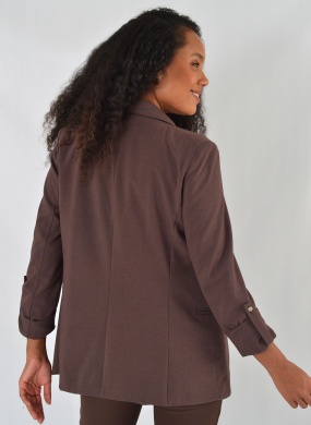 Blazer Sem Fechamento Donna Ritz Cor Chocolate - Foto 3