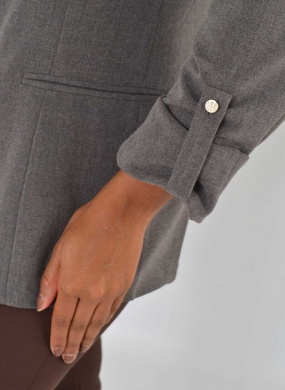 Blazer Sem Fechamento Donna Ritz Cor Chumbo - Foto 3