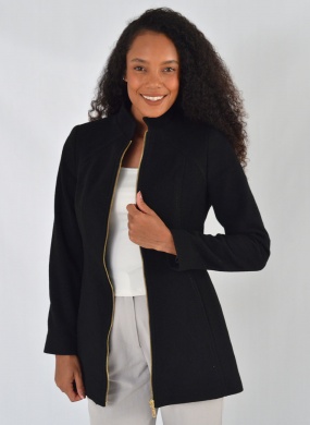 Casaco de L� Slim Z�epr Preto Malise - Foto 1