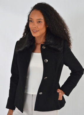 Casaco de L� Preto Velour Malise - Foto 1