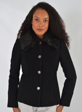 Casaco de L� Preto Velour Malise - Foto 2
