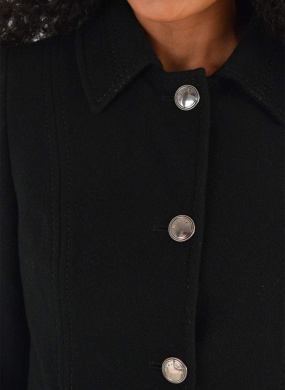 Casaco de L� 7/8 Velour Preto Malise - Foto 4